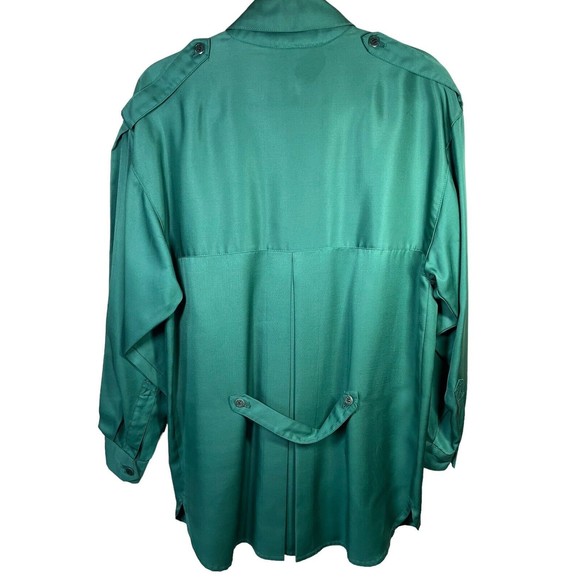 Anne Pinkerton Top Size S Womens Kelly Green Long Sleeve Button Up japananne - Picture 2 of 15